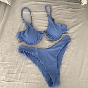 SHEIN blue cheeky high cut bikini
